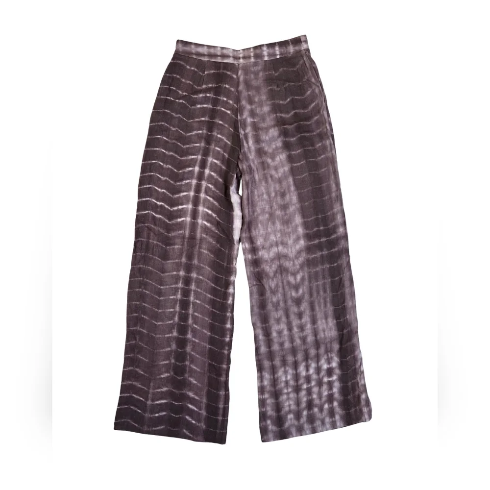 Zara Tie Dye Linen Blend Wrap Pants Size S NWT